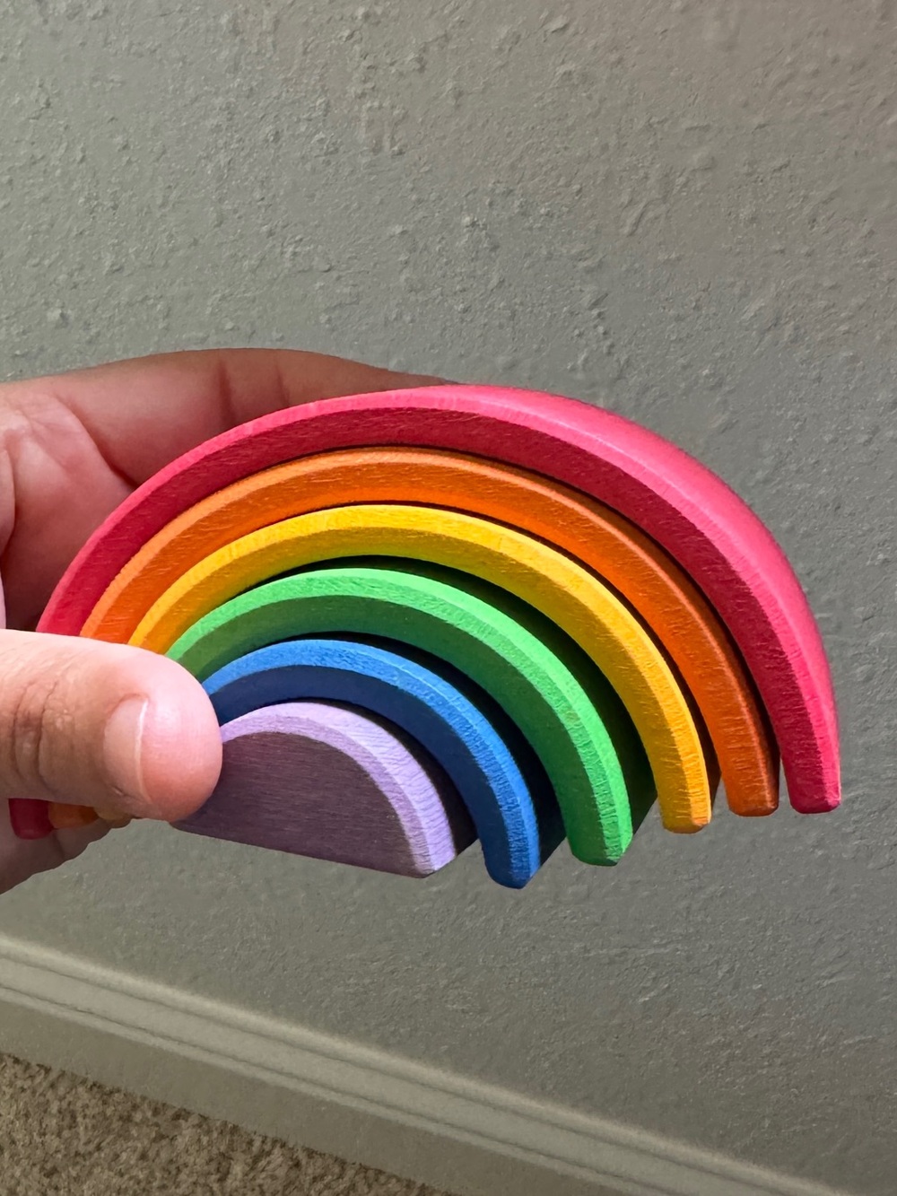 Wooden Mini Rainbow Stacking toy